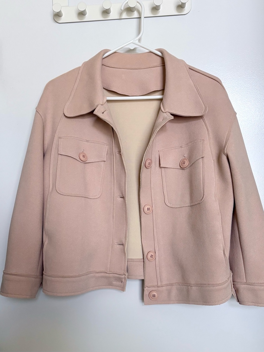 Blush Pink Button Front Jacket